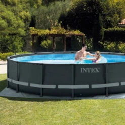 Piscine Tubulaire Ronde Intex Ultra XTR 4,88 X 1,22m -Raviday Piscine 26326gn piscine tubulaire intex ultra xtr frame 4 88 1 22 m couple