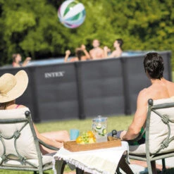 Piscine Tubulaire Rectangulaire Intex Graphite 4 X 3 X 1,24 M -Raviday Piscine 26396gn piscine tubulaire rectangulaire intex graphite 4 3 1 24 m ambiance detente