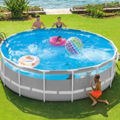 Piscine Tubulaire Ronde Intex Prism Frame Clearview 4,88 X 1,22 M -Raviday Piscine 26730np piscine tubulaire ronde intex prism frame clear window 4 88 1 22 famille