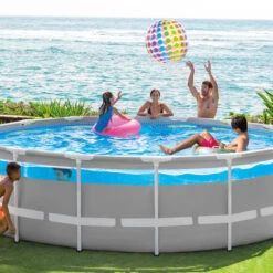 Piscine Tubulaire Ronde Intex Prism Frame Clearview 4,88 X 1,22 M -Raviday Piscine 26730np piscine tubulaire ronde intex prism frame clear window 4 88 1 22 famille mer