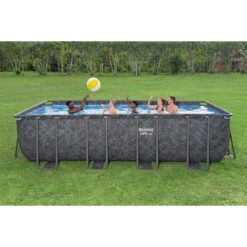 Piscine Tubulaire Rectangulaire Bestway APX 365 5,49 X 2,74 X 1,32 M + Filtration + Accessoires -Raviday Piscine 561ka piscine tubulaire rectangulaire bestway apx 365 549 274 132 ambiance