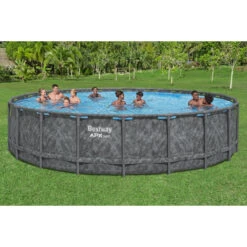Piscine Tubulaire Ronde Bestway APX 365 6,10 X 1,32 M + Filtration + Accessoires -Raviday Piscine 561ke piscine tubulaire ronde bestway apx 365 610 132 ambiance