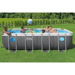 Piscine Tubulaire Rectangulaire Bestway Steel Pro Max Splashview 4,88 X 2,44 X 1,22 M + Filtration + Accessoires -Raviday Piscine 561mb piscine tubulaire rectangulaire bestway steel pro max splashview 488 244 122 ambiance