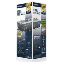 Piscine Tubulaire Rectangulaire Bestway Steel Pro Max Splashview 4,88 X 2,44 X 1,22 M + Filtration + Accessoires -Raviday Piscine 561mb piscine tubulaire rectangulaire bestway steel pro max splashview 488 244 122 packaging