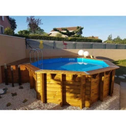 Piscine En Bois Octogonale Ubbink Océa 4,30 X 1,20 M - Liner Bleu -Raviday Piscine 7504505 piscine bois octogonale ubbink ocea 430 bleu ambiance