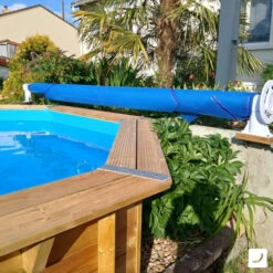 Enrouleur De Bâche à Bulles Pour Piscine En Bois Ubbink Luxe -Raviday Piscine 7504505 piscine bois ubbink ocea liner bleu 2