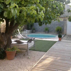 Piscine En Bois Octogonale Ubbink Océa 5,10 X 1,20 M - Liner Beige -Raviday Piscine 7504510 piscine bois octogonale ubbink ocea 580 beige ambiance 1