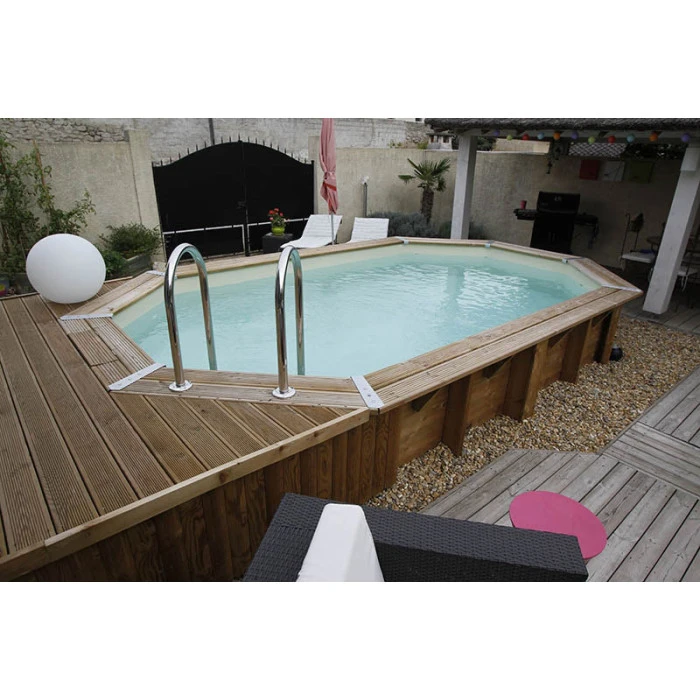 Piscine En Bois Octogonale Ubbink Océa 6,10 X 4,00 X 1,30 M - Liner Beige 5 Piscine En Bois Octogonale Ubbink Océa 6,10 X 4,00 X 1,30 M - Liner Beige – Image 3