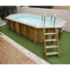 Piscine En Bois Octogonale Ubbink Océa 5,50 X 3,55 X 1,20 M - Liner Beige -Raviday Piscine 7504594 piscine bois octogonale ubbink ocea 355 550 beige echelle