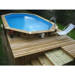 Piscine En Bois Octogonale Ubbink Azura 7,50 X 4,00 X 1,30 M - Liner Bleu 9 Piscine En Bois Octogonale Ubbink Azura 7,50 X 4,00 X 1,30 M - Liner Bleu -Raviday Piscine 7504717 piscine bois octogonale ubbink azura 400 750 bleu ambiance 2