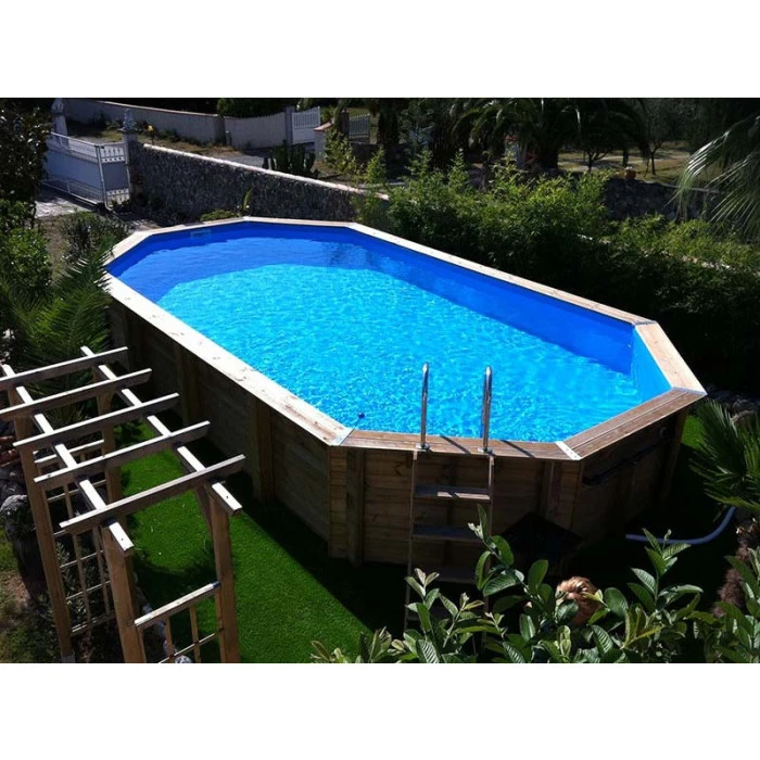 Piscine En Bois Octogonale Ubbink Azura 7,50 X 4,00 X 1,30 M - Liner Bleu 5 Piscine En Bois Octogonale Ubbink Azura 7,50 X 4,00 X 1,30 M - Liner Bleu – Image 3
