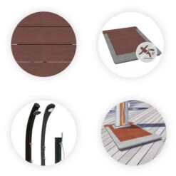 Caillebotis En Lames Composites Pour Douche Solaire - Dark Coffee -Raviday Piscine caillebotis points forts zooms01 groupe