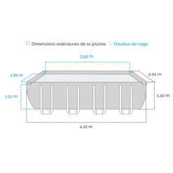 Piscine Tubulaire Rectangulaire Bestway Power Steel 4,12 X 2,01 X 1,22 Aspect Résine -Raviday Piscine dimensions piscine tubulaire rectangulaire bestway power steel 412 201 122 1