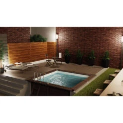 GRE Piscine Carrée Composite Gré Avantgarde - 3,26 X 3,26 X 0,96 M -Raviday Piscine kpcor28 piscine carree composite gre 326 326 cm ambiance