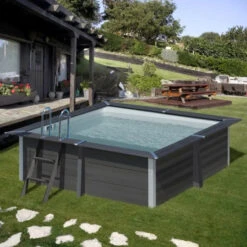 Devant -Raviday Piscine kpcor28 piscine carree composite gre 326 326 cm ambiance jardin