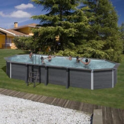 GRE Piscine Ovale Composite Gré Avantgarde - 8,04 X 3,86 X 1,24 M -Raviday Piscine kpcov80d piscine ovale composite gre 804 386cm ambiance