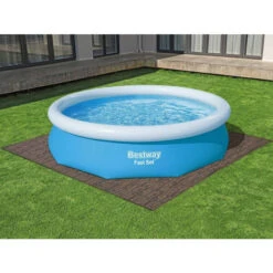 Tapis Effet Bois Pour Spa Et Piscine Bestway 3m² - 12 Dalles -Raviday Piscine lot de 12 dalles de protection de sol en mousse 5080 x 5080 cm effet bois pour piscine et spa bestway 1
