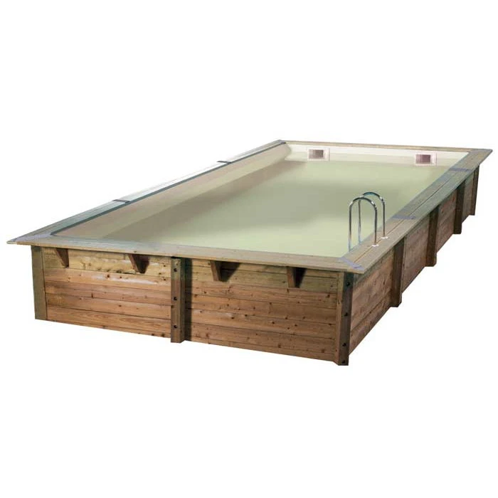 Piscine En Bois Rectangulaire Ubbink Linéa 8,00 X 5,00 X 1,40 M - Liner Beige 3 Piscine En Bois Rectangulaire Ubbink Linéa 8,00 X 5,00 X 1,40 M - Liner Beige