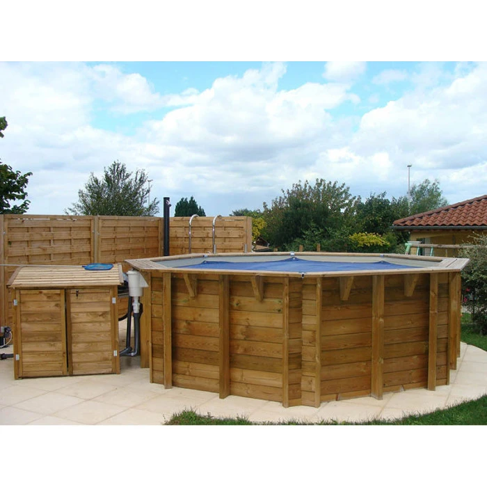 Piscine En Bois Octogonale Ubbink Océa 5,80 X 1,30 M - Liner Beige 3 Piscine En Bois Octogonale Ubbink Océa 5,80 X 1,30 M - Liner Beige