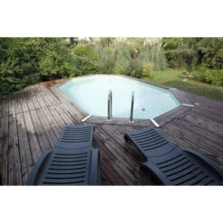 Piscine En Bois Octogonale Ubbink Azura 4,90 X 3,55 X 1,30 M - Liner Beige -Raviday Piscine piscine ubbink azura 490 355 130 beige 2