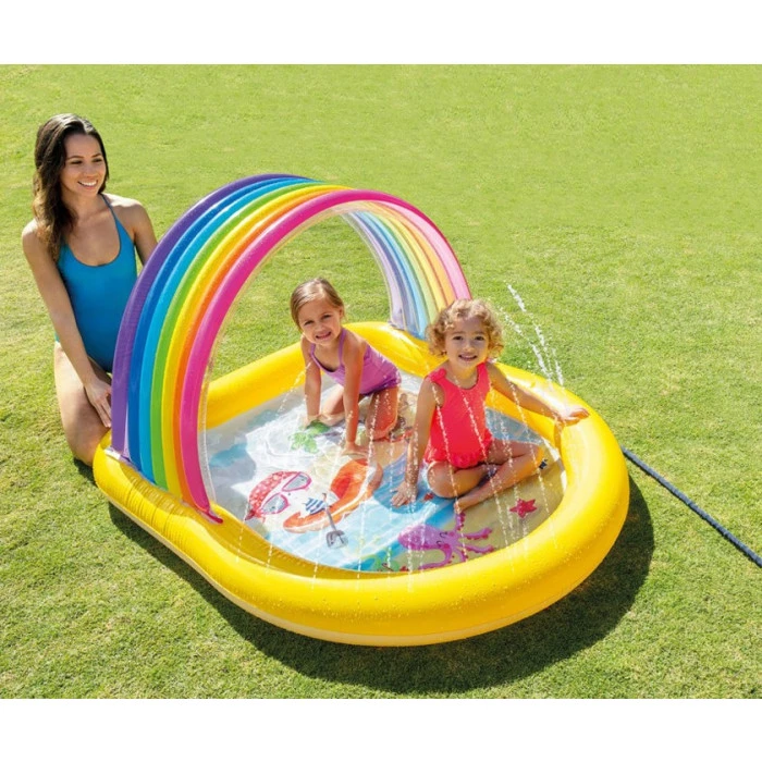 DESTOCKAGE - Piscinette Gonflable Arc-en-ciel Intex 4 DESTOCKAGE - Piscinette Gonflable Arc-en-ciel Intex – Image 2