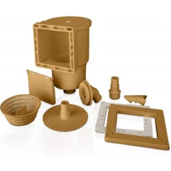 Ensemble Skimmer Pour Piscines Acier GRE - Marron